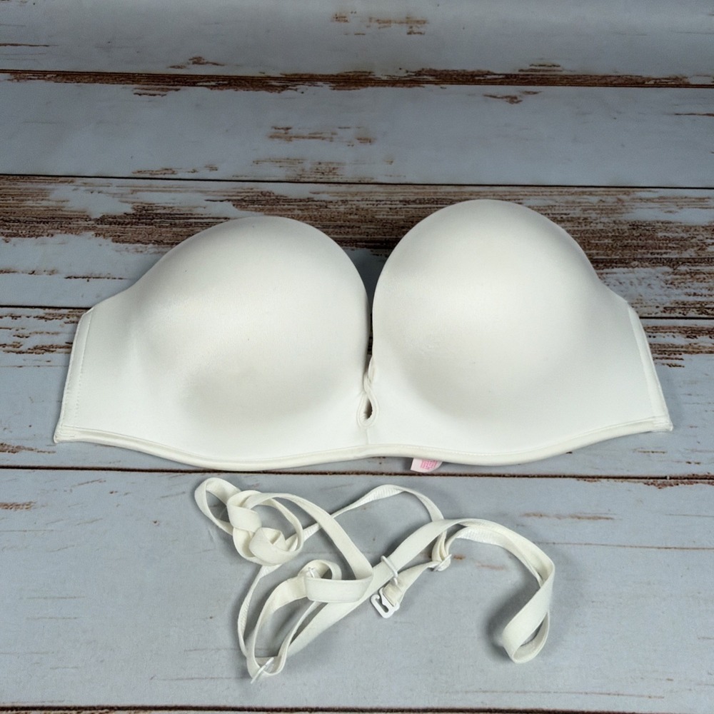 Victoria's Secret Bombshell Strapless Multiway Bra 34B Off White Add 2 Cups